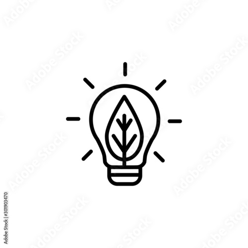 light bulb line icon on white background