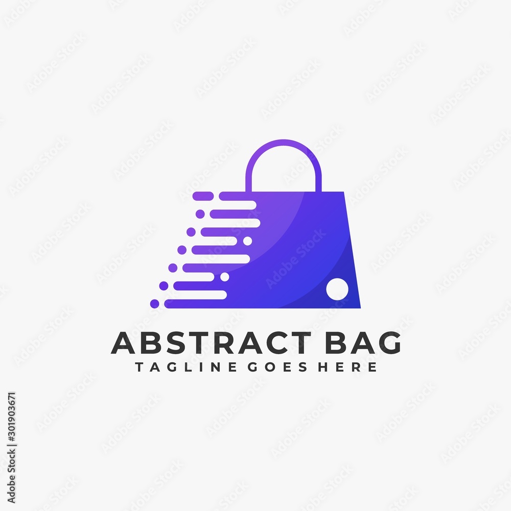 Fototapeta premium Bag Fast Colorful Design concept Illustration Vector Template