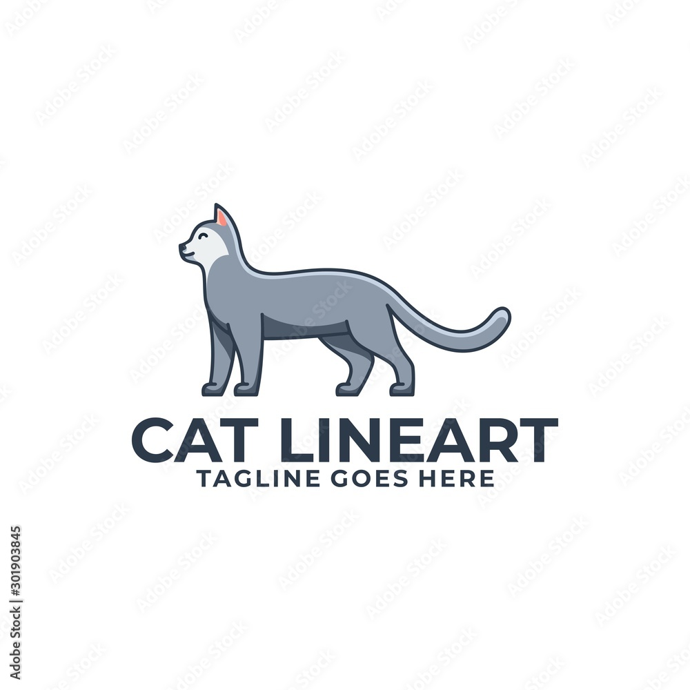 Cat Line Art Design Concept illustration Vector Template Cat Line Art Design Concept illustration Vector Template