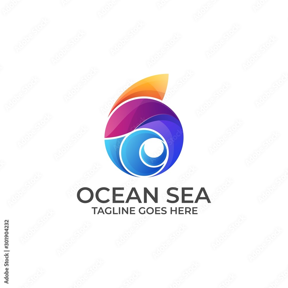 Ocean Design concept Illustration Vector Template Ocean Design concept Illustration Vector Template