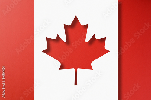 Canada flag made from paper cutting