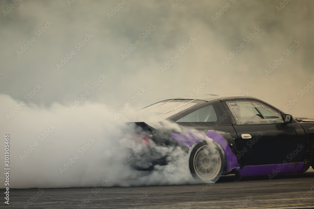 Photo Drift car with smoke