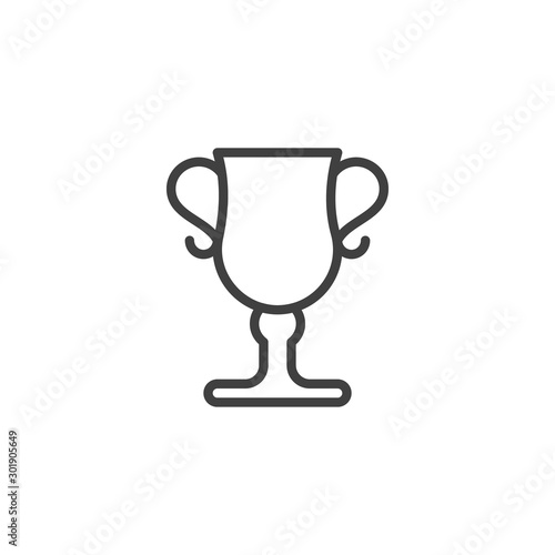 Award cup line icon. linear style sign for mobile concept and web design. Trophy cup outline vector icon. Symbol, logo illustration. Vector graphics