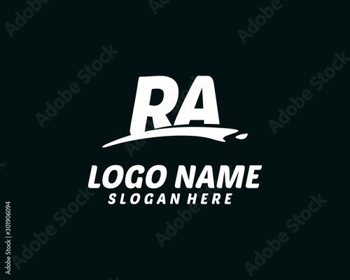 RA Initial with splash logo vector