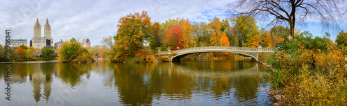 Canvas Print New York City Central Park fall autumn foliage Bow Bridge
