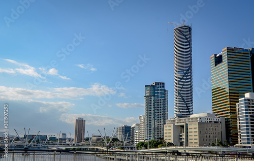 Brisbane/Australia - April 2017 : Fantastic view of the ferris wheel at south bank, Brisbane city