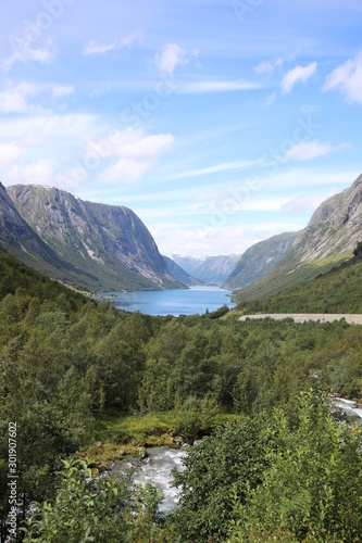 Kjosnesfjorden, tunnel view in Norway