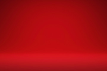 Abstract red and gradient light background with studio backdrops. Blank display or clean room for showing product. Realistic 3D render.
