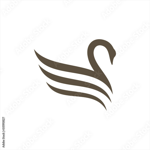 Abstract swan flying wings logo