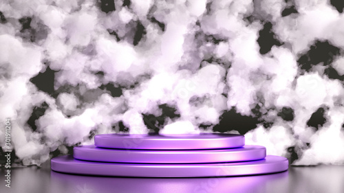 Minimalism background with smoke and clouds. 3d illustration, 3d rendering.
