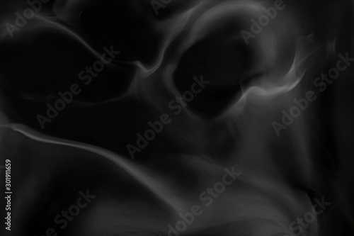 Abstract realistic soft wave smoke , fog , vapor on black background.