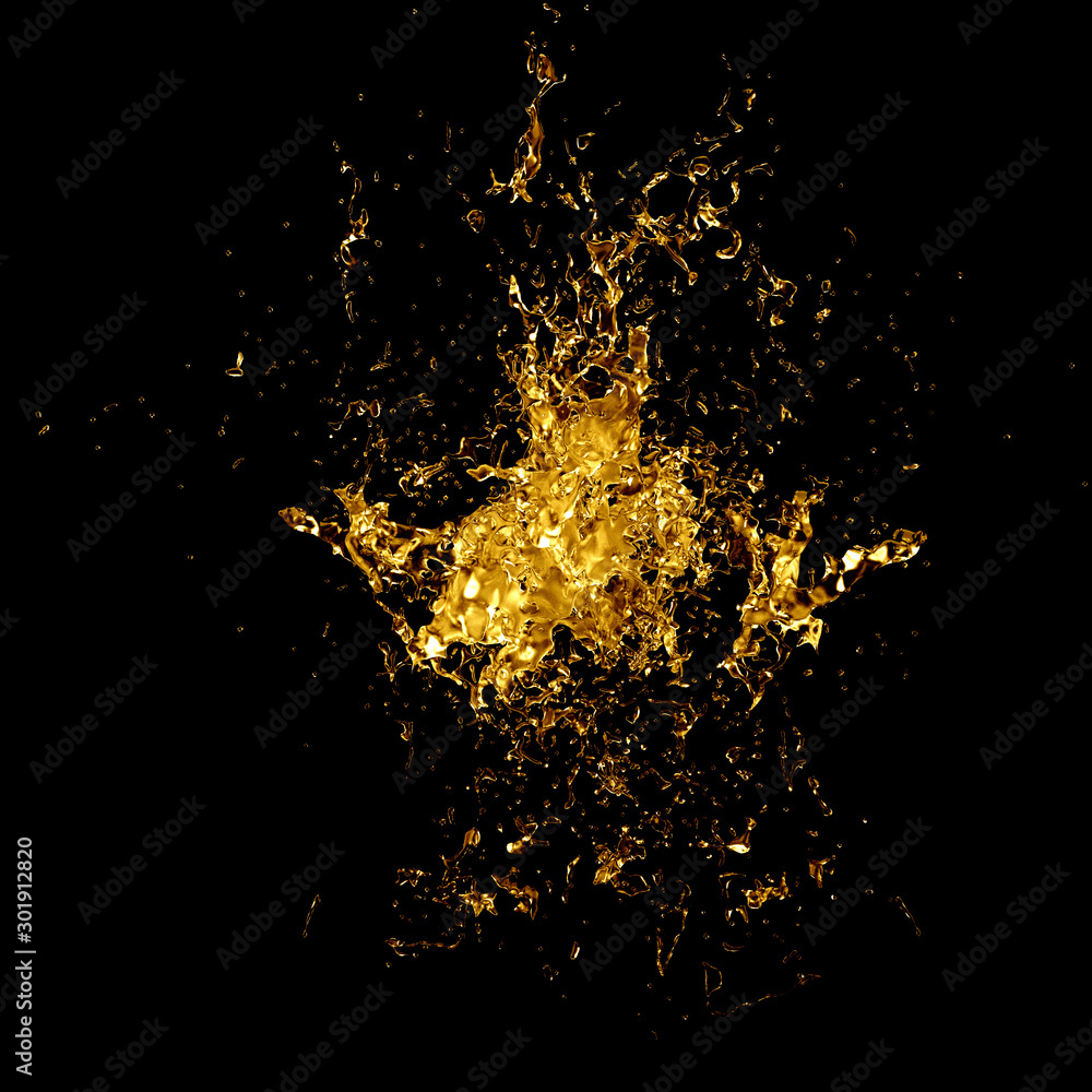 Obraz premium Splash fluid. 3d illustration, 3d rendering.