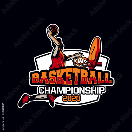 basketball championship 2020 modern and professional badge or logo for your team