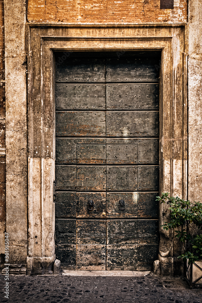 Old wooden door