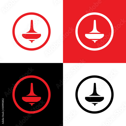 Whirligig or spin top logo design template elements, vector illustration design