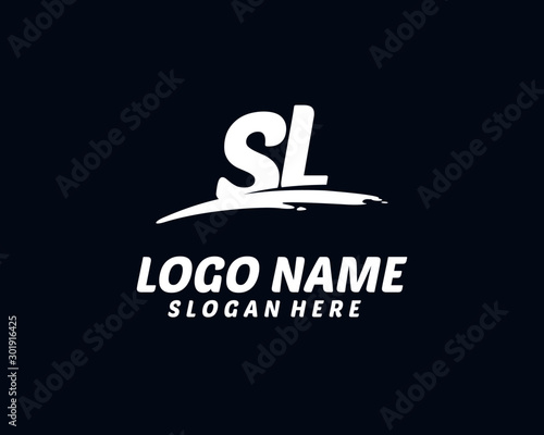 SL Initial with splash logo vector