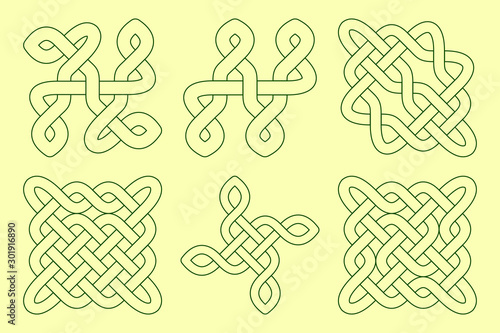 Celtic knot set. Abstract o...