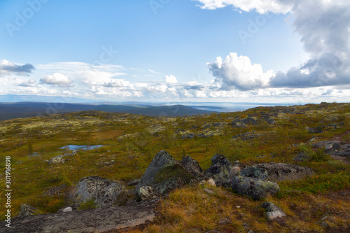 View from Mount Elyun in the Lapland Zapovednik. Kola Peninsula. Russia