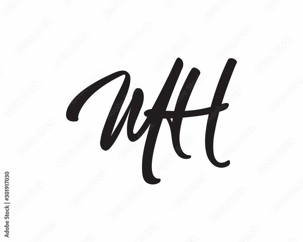 MH Handwritten Letter Logo Icon 003 MH Handwritten Letter Logo Icon 003