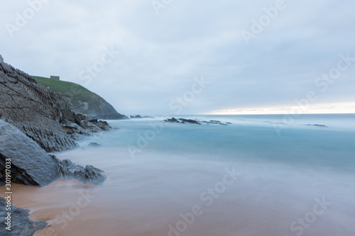 Nice long exposure photo of a beach in northern Spain