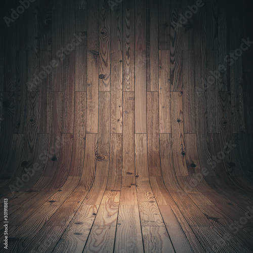Fototapeta Naklejka Na Ścianę i Meble -  curved wooden parquet
