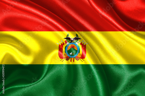 Bolivia waving flag 3D illustration photo