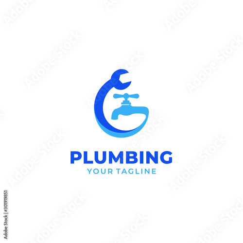 Plumbing Service Logo Template Design Vector