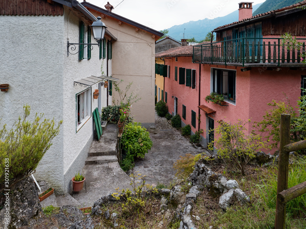 Vicenza, ITALY - AUGUST 13, 2019: mountain village Localita Pria