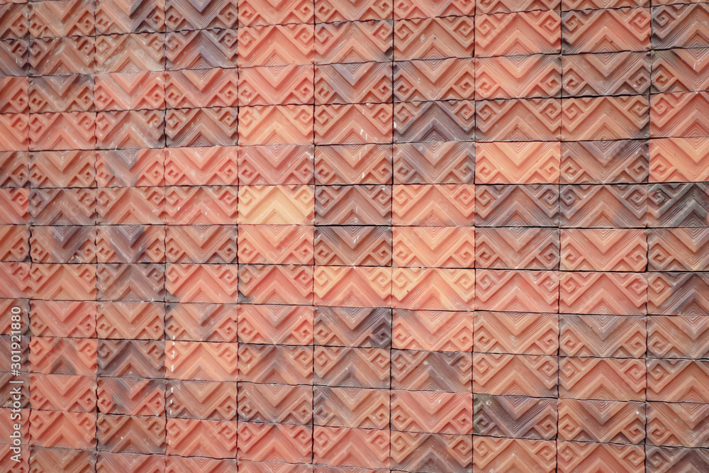Closeup of brick wall of brown color Closeup of brick wall of brown color