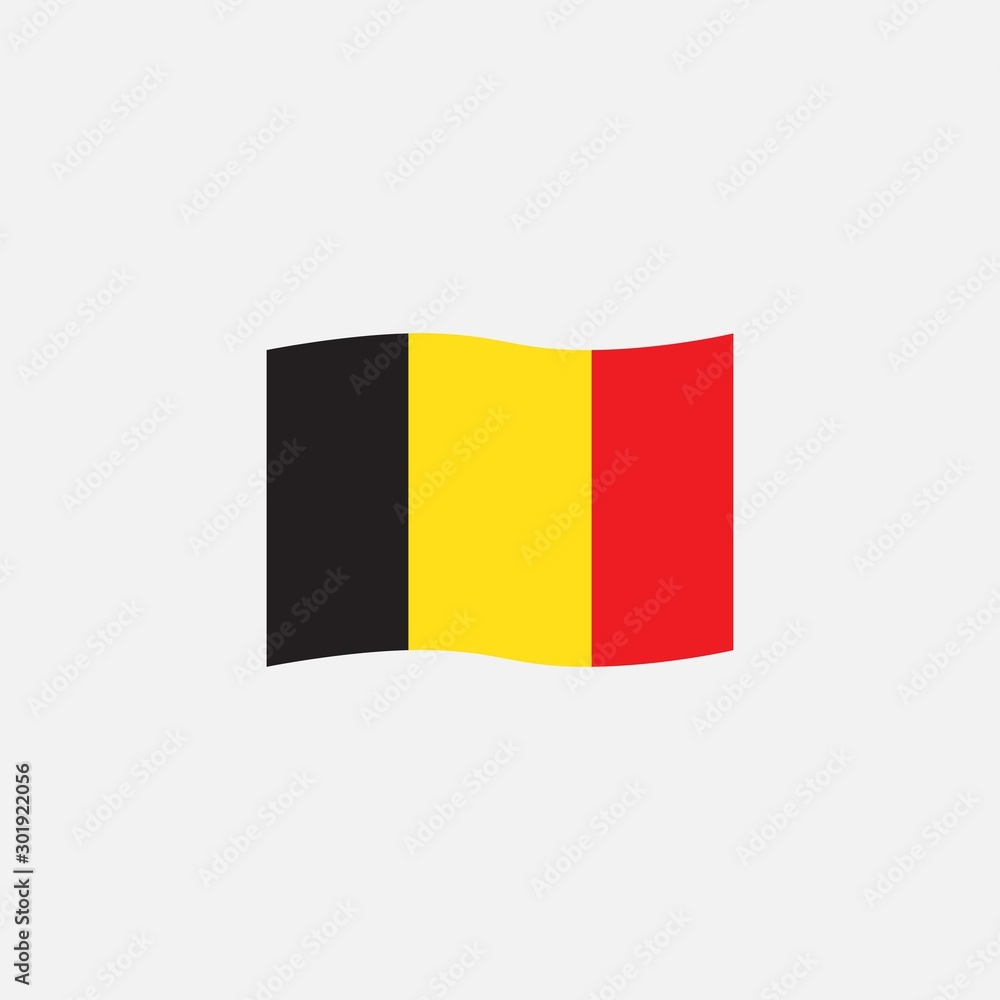 Fototapeta premium Belgium flag colors flat icon, vector sign, Belgian waving flag colorful pictogram isolated on white. Symbol, logo illustration. Flat style design