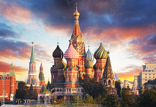 Canvas Print Moscow, Russia - Red square view of St