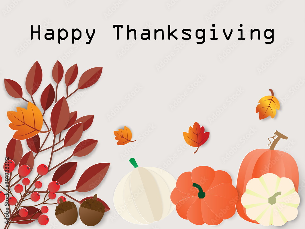 Happy Thanksgiving day celebration card vector image.