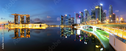 Photography Singapore Marina bay at night with bridge