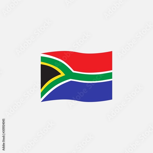 South Africa flag colors flat icon  vector sign  waving flag of South Africa colorful pictogram isolated on white. Symbol  logo illustration. Flat style design