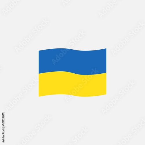 Ukrainian flag colors flat icon, vector sign, waving flag of Ukraine colorful pictogram isolated on white. Symbol, logo illustration. Flat style design