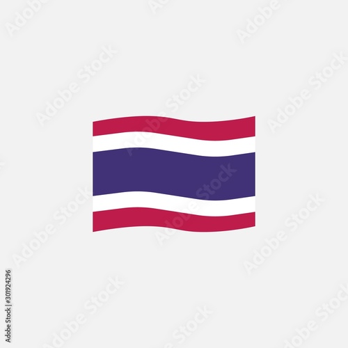 Thailand flag colors flat icon, vector sign, waving flag of Thailand colorful pictogram isolated on white. Symbol, logo illustration. Flat style design