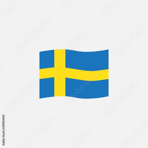 Sweden flag colors flat icon, vector sign, waving flag of Sweden colorful pictogram isolated on white. Symbol, logo illustration. Flat style design