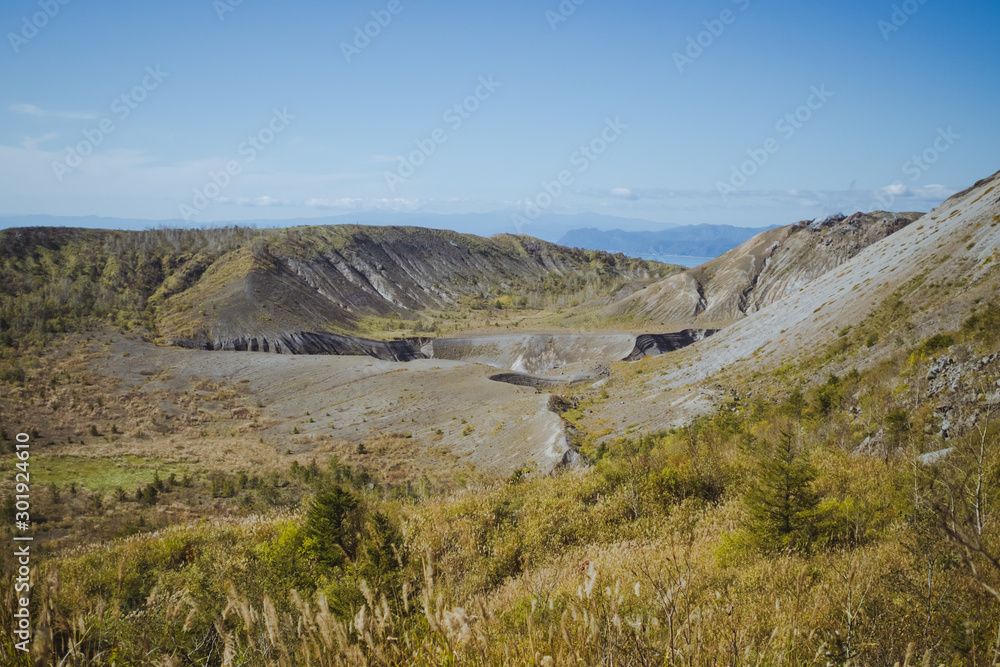 The crater of Usuzan, Hokkaido, Japan