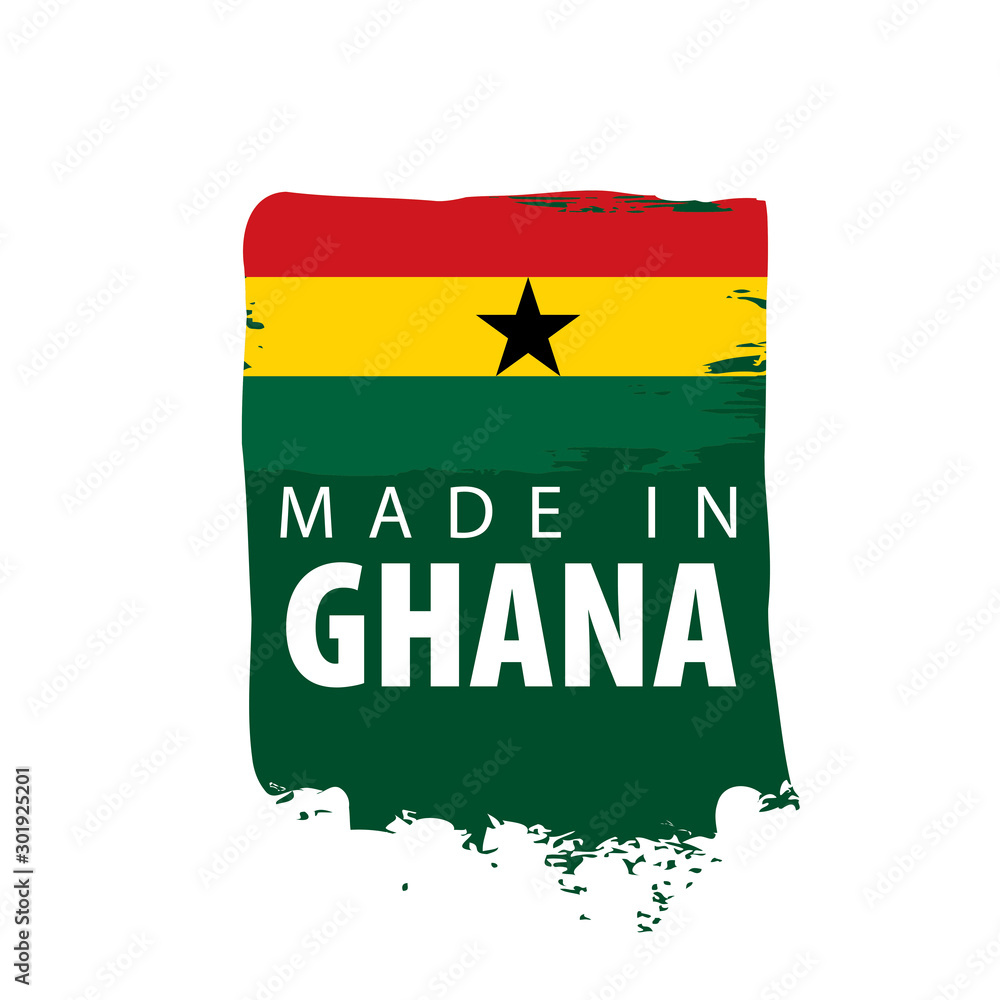 Fototapeta premium Ghana flag, vector illustration on a white background
