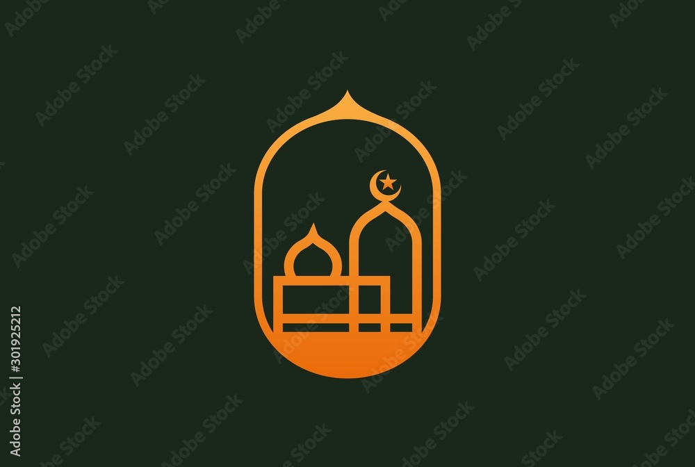 Modern simplistic mosque illustration logo design vector graphic Modern simplistic mosque illustration logo design vector graphic