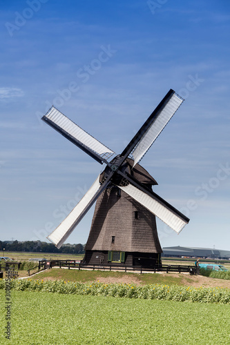 The fully operational windmill in the windmill museum of Schermerhorn, Holland, Netherlands
