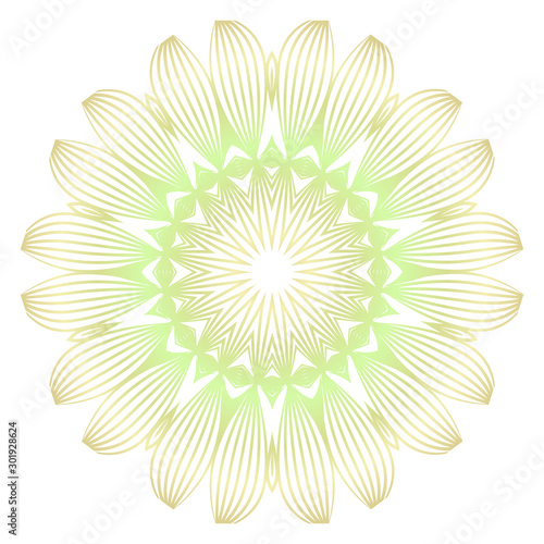 Fototapeta Naklejka Na Ścianę i Meble -  Light color mandala ornamnet. Spring decoration. Vector illustration