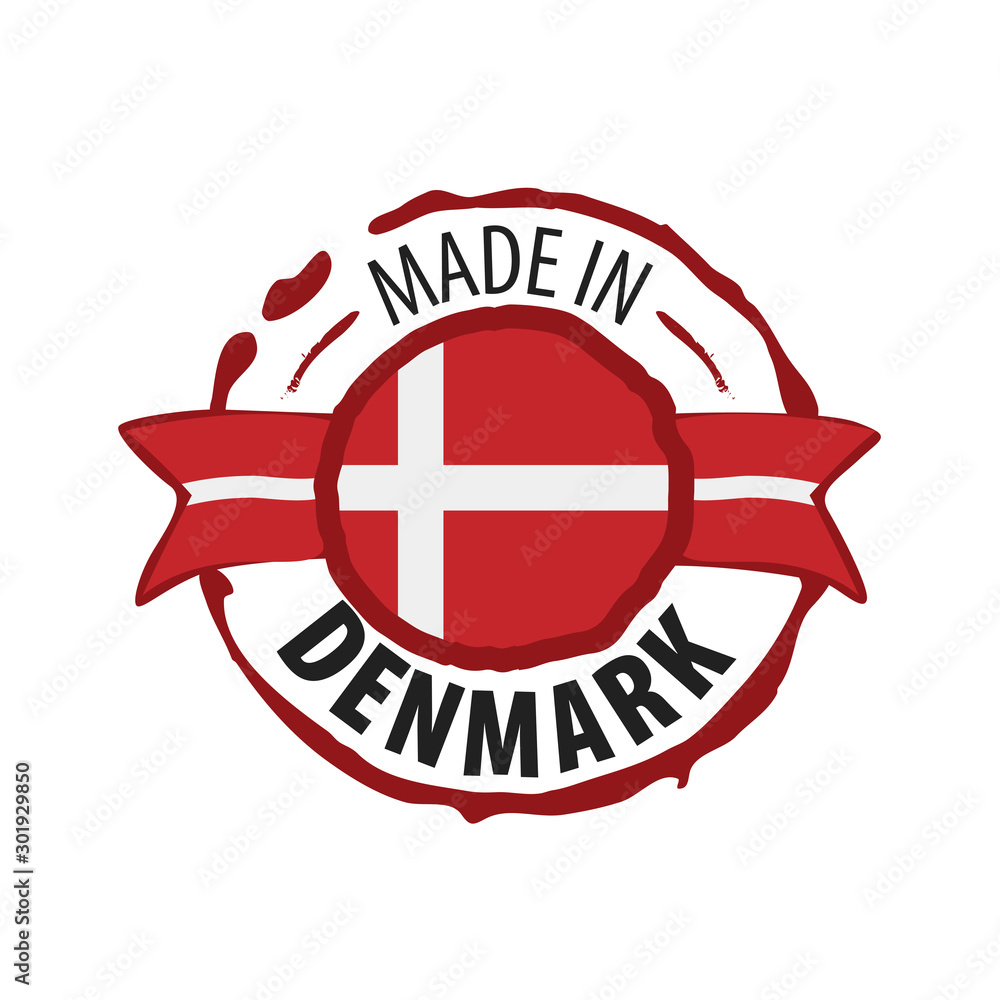 Denmark flag, vector illustration on a white background