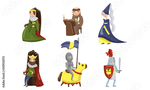 Medieval People Characters Vector Illustrations. Middle Age Historic Period Collection