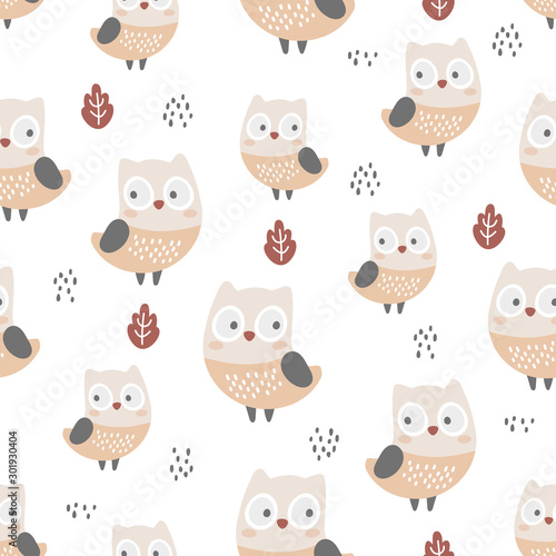 Cute owl seamless background repeating pattern  wallpaper background  cute seamless pattern background