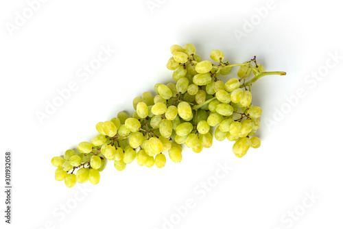Green grape isolated on white background.