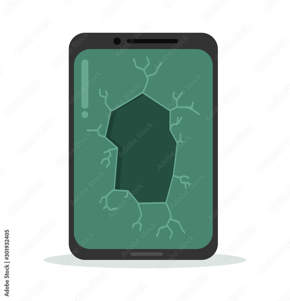 Smartphone with a cracke vector Smartphone with a cracke vector