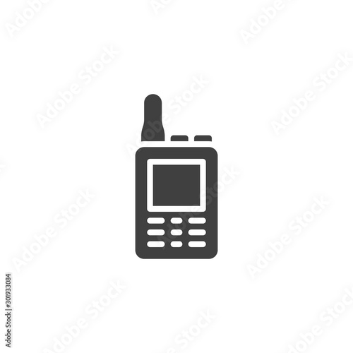 Walkie talkie vector icon. filled flat sign for mobile concept and web design. Radio transmitter glyph icon. Symbol, logo illustration. Vector graphics