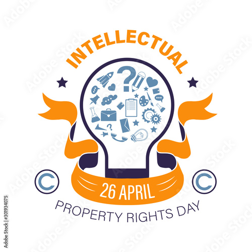 Copyright or intellectual property right day, isolated icon