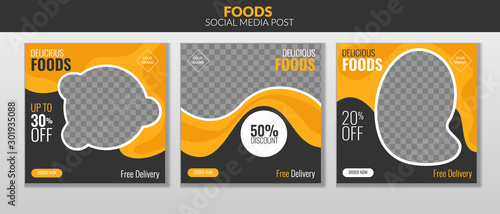 Food social media template banner